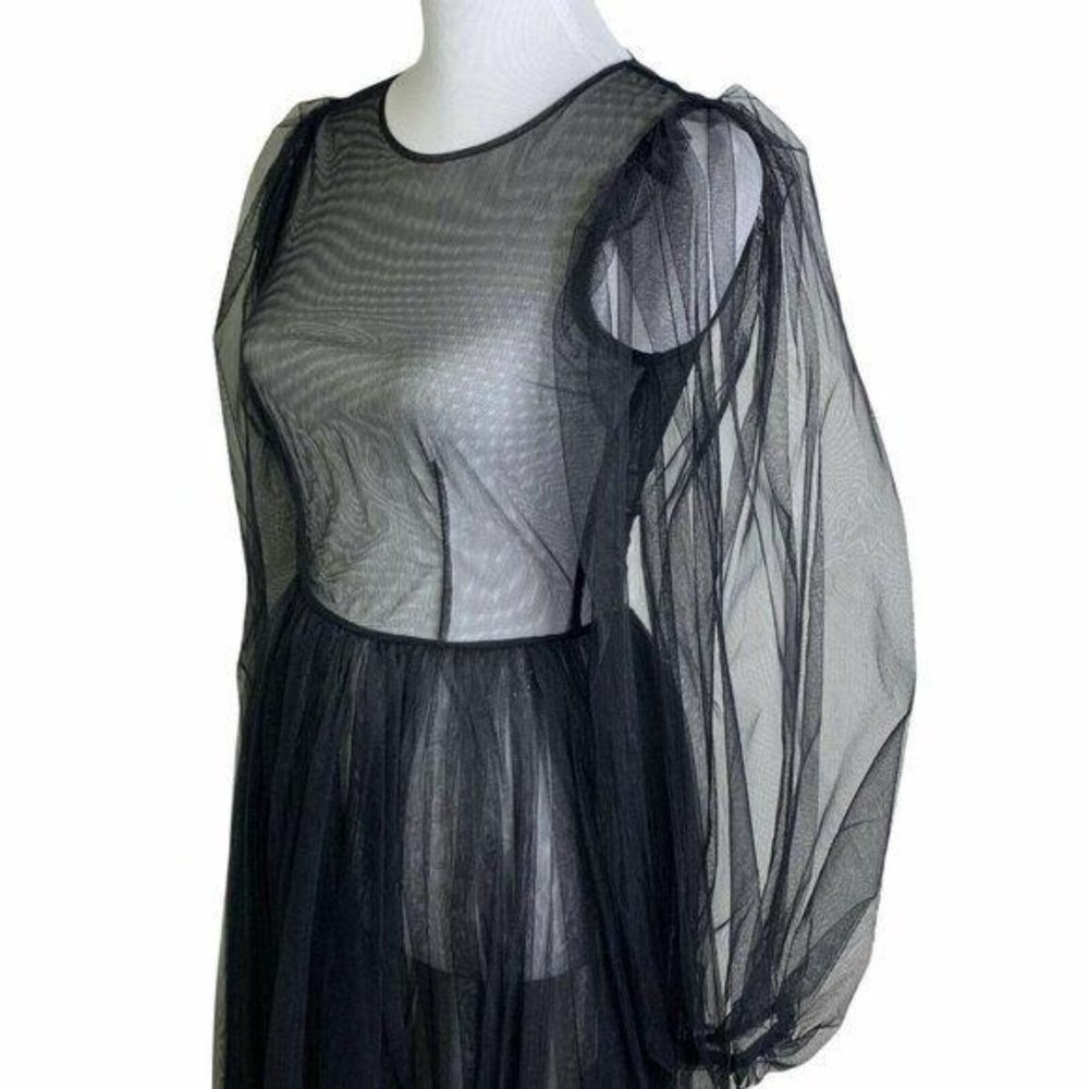 Molly Goddard Areesha Bubble Sleeve Midi Dress - Picture 6 of 13
